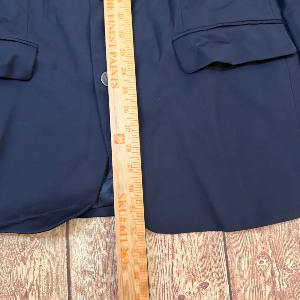 Joseph & Feiss Gold Blazer Mens 43 Regular Navy Blue Wool Classic Fit